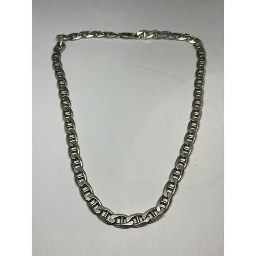 614 - A MARKED SILVER NECKLACE LENGTH 20 INCHES