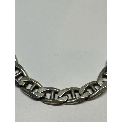 614 - A MARKED SILVER NECKLACE LENGTH 20 INCHES