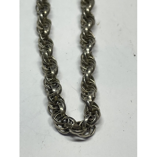 618 - TWO MARKED SILVER ROPE NECKLACES