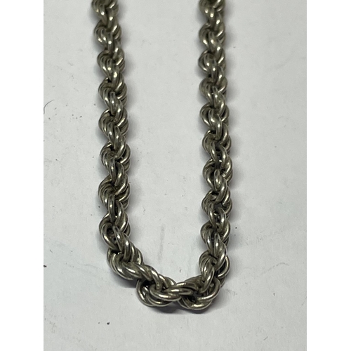 618 - TWO MARKED SILVER ROPE NECKLACES