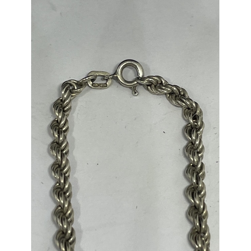 618 - TWO MARKED SILVER ROPE NECKLACES