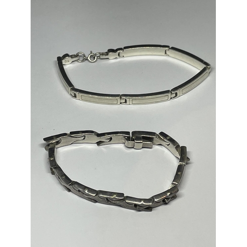 619 - TWO MARKED SILVER BRACELETS