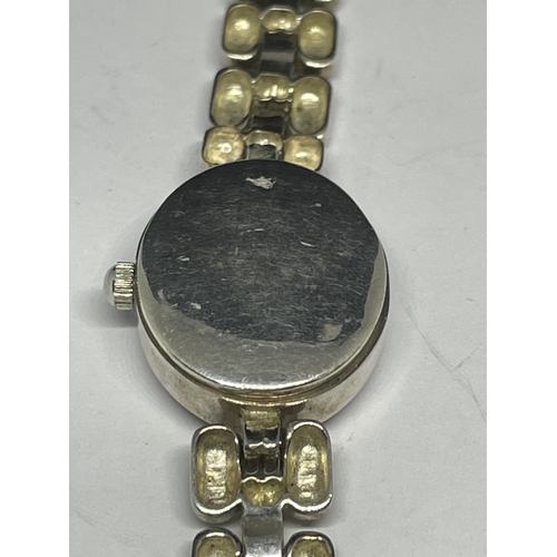 629 - A LADIES SILVER WRIST WATCH