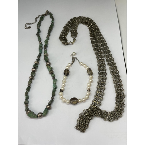 680A - TWO NECKLACES AND A BRACELET