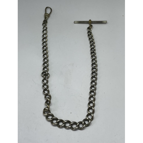 688 - A WHITE METAL WATCH CHAIN