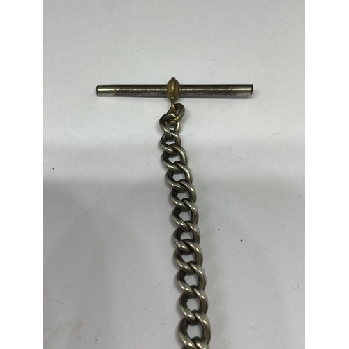 688 - A WHITE METAL WATCH CHAIN