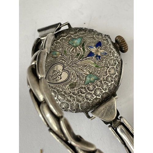 700A - AN ORNATE WWI WRIST WATCH