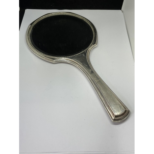 791 - A HALLMARKED CHESTER SILVER HAND MIRROR