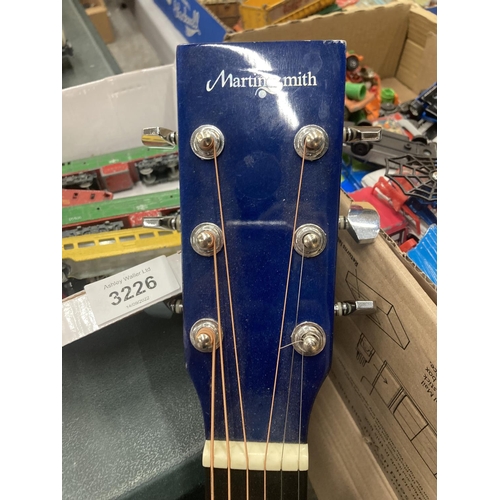 827 - A MARTIN SMITH ACOUSTIC GUITAR IN MIDNIGHT BLUE