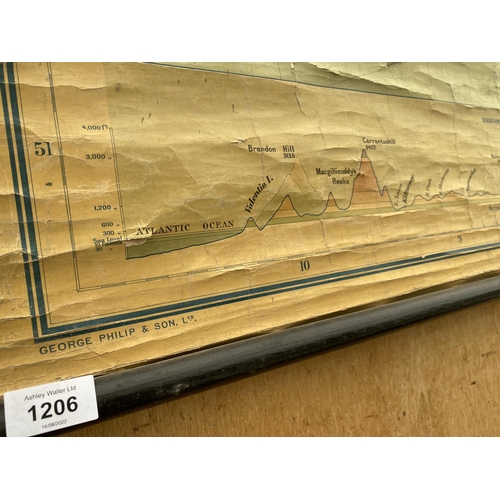 1206 - A LARGE VINTAGE MAP OF IRELAND SCALE;1:375,000