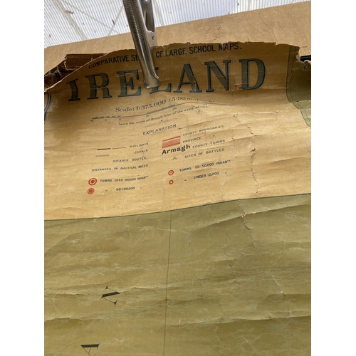 1206 - A LARGE VINTAGE MAP OF IRELAND SCALE;1:375,000