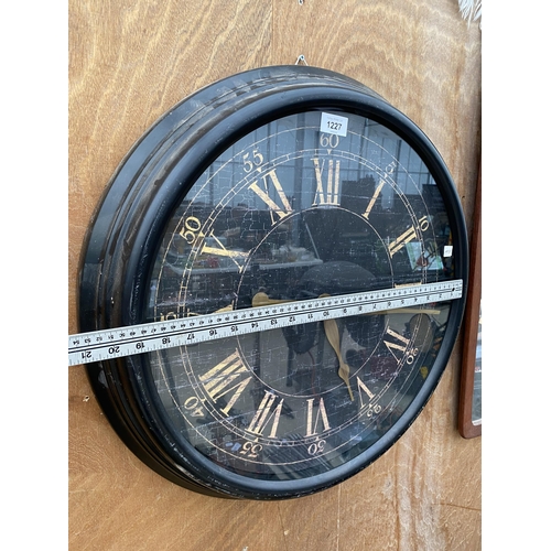 1227 - A LARGE DECORATIVE WALL CLOCK