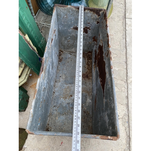 1280 - A VINTAGE GALVANISED TROUGH (L:74CM)