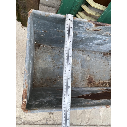 1280 - A VINTAGE GALVANISED TROUGH (L:74CM)