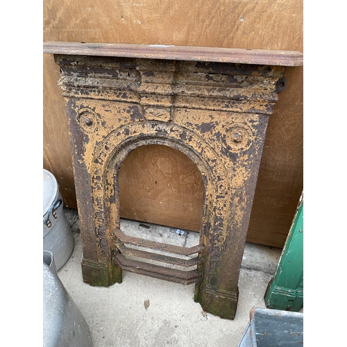 1281 - A DECORATIVE CAST IRON FIRE PLACE