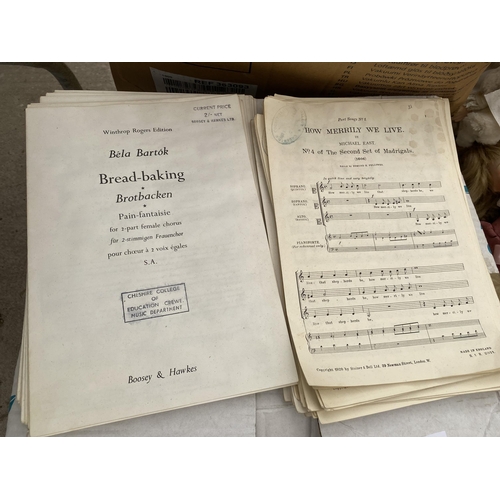 1611 - AN ASSORTMENT OF SHEET MUSIC AND RECIPES ETC