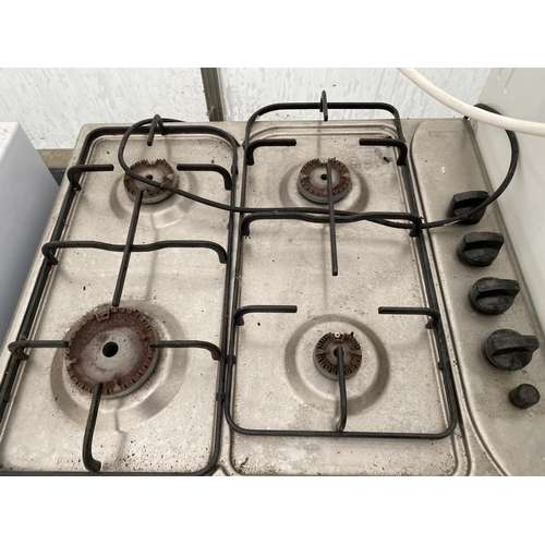 2056 - A CHROME AND BLACK LAMONA OVEN AND A HOB