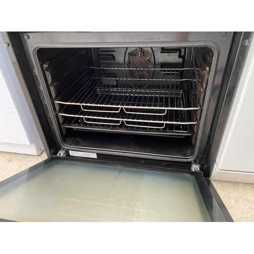 2056 - A CHROME AND BLACK LAMONA OVEN AND A HOB