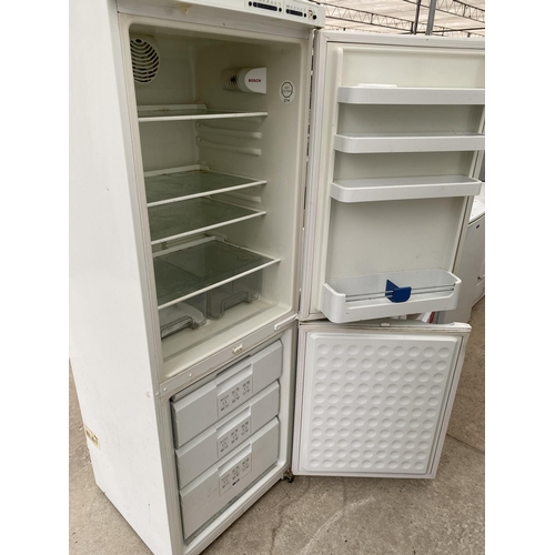 2064 - A WHITE BOSCH CLASSIXX UPRIGHT FRIDGE FREEZER