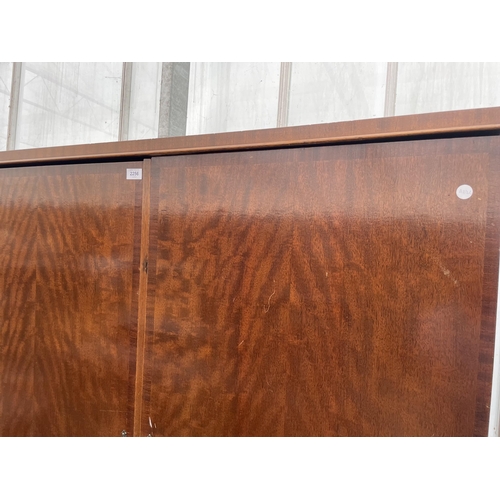 2256 - A MAHOGANY TWO DOOR COMPACTUM WARDROBE