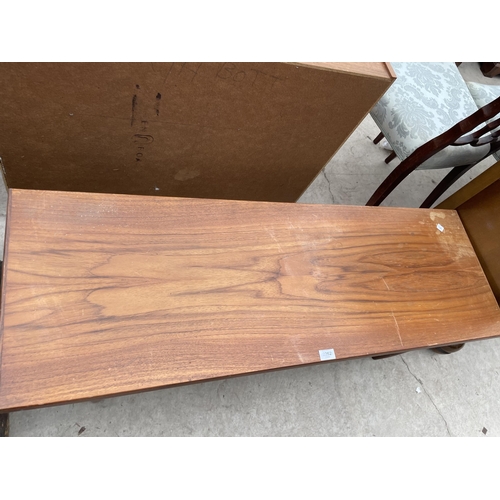 2262 - A RETRO TEAK COFFEE TABLE, 48X16