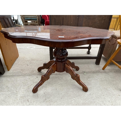 2367 - AN ITALIAN INLAID MAHOGANY COFFEE TABLE