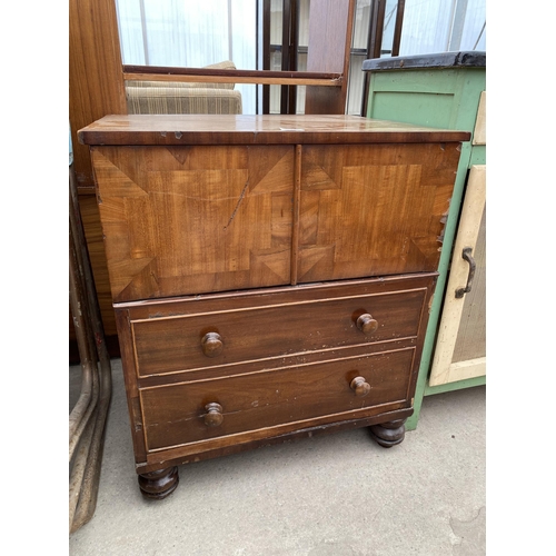 2396 - A VICTORIAN MAHOGANY FAUX CHEST COMMODE CABINET