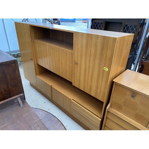 2499 - A MOBELWERK EMSLANDER RETRO TEAK CABINET WITH SIX DOORS AND TWO DRAWERS