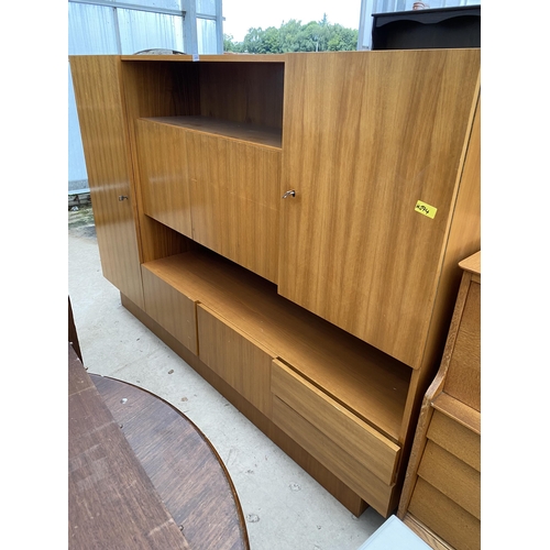 2499 - A MOBELWERK EMSLANDER RETRO TEAK CABINET WITH SIX DOORS AND TWO DRAWERS