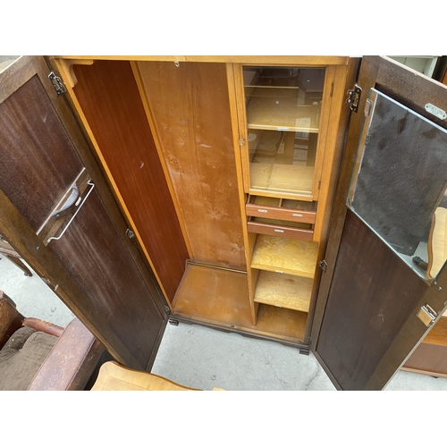 2503 - A MID 20TH CENTURY TWO DOOR WARDROBE, 36