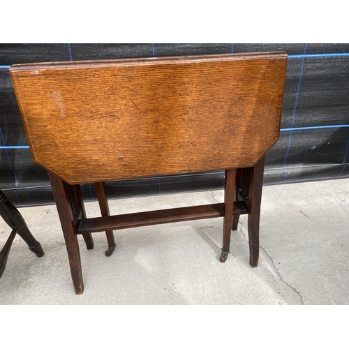 2560 - AN EDWARDIAN OAK SUTHERLAND TABLE