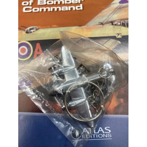 2872 - A BOXED ATLAS EDITIONS AVRO LANCASTER BOMBER 'ADMIRAL PRUNE', BOOKLET AND KEYRING