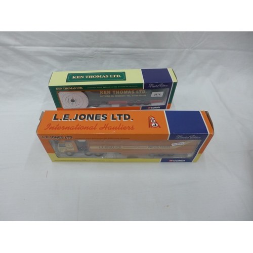 2876 - TWO BOXED MODEL LORRIES COMPRISING KEN THOMAS LTD AND L.E. JONES LTD