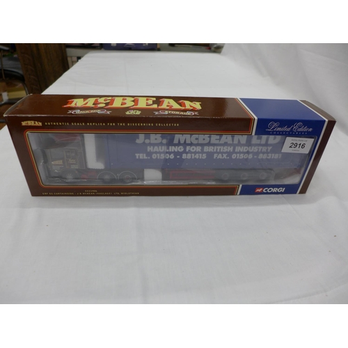 2916 - A BOXED CORGI J B McBEAN MODEL LORRY