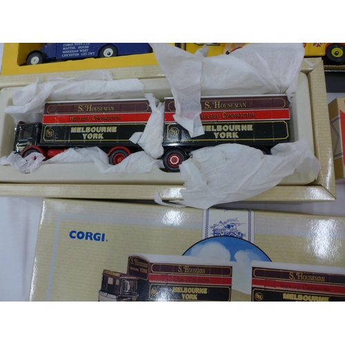 2940 - TEN BOXED CORGI MODELS TO INCLUDE GPO VAN AND LORRY, BEANO VAN, TOYMASTER VAN ETC