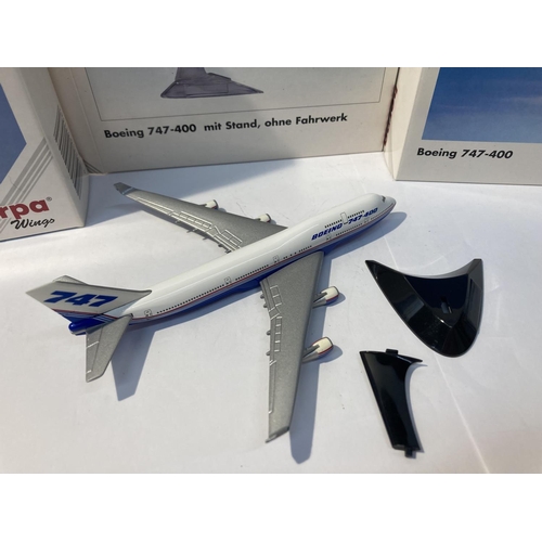 2949 - FOUR HERPA WINGS COLLECTION PLANES TO INCLUDE - QANTAS BOEING 747SP NO. 511582, BOEING FLEET BOEING ... 