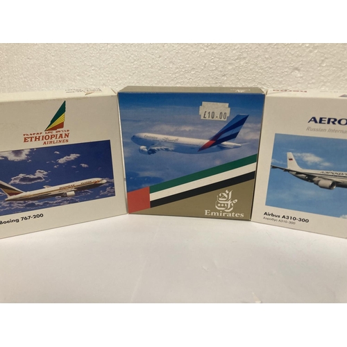 2967 - FOUR HERPA WINGS COLLECTION PLANES TO INCLUDE -  TURKISH AIRLINES AIRBUS A340-300 