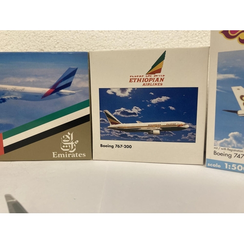 2968 - FOUR HERPA WINGS COLLECTION PLANES TO INCLUDE -  THAI BOEING 747-400 NO. 500616, AEROFLOT RUSSIAN IN... 