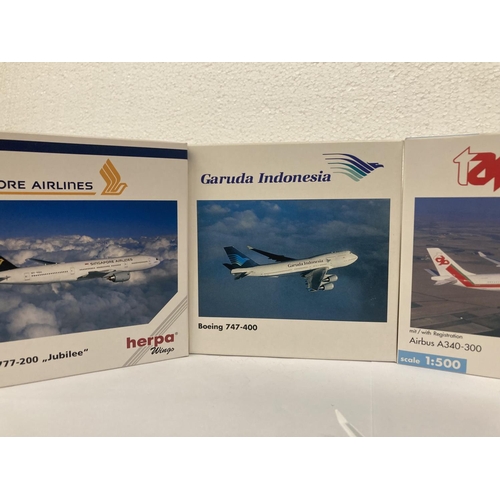 2971 - FOUR HERPA WINGS COLLECTION PLANES TO INCLUDE -  AIRBUS INDUSTRIE A340 NO. 504515, AIR PORTUGAL AIRB... 