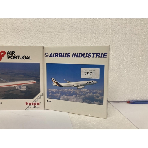 2971 - FOUR HERPA WINGS COLLECTION PLANES TO INCLUDE -  AIRBUS INDUSTRIE A340 NO. 504515, AIR PORTUGAL AIRB... 