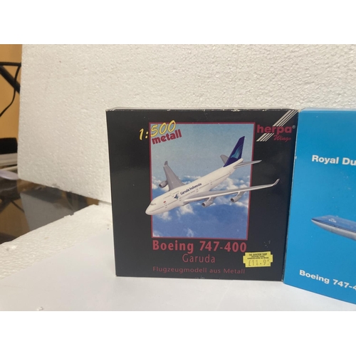 3029 - A COLLECTION OF FOUR COLLECTOR'S AEROPLANES TO INCLUDE EAST MIDLANDS AIRPORT BOEINGH 777-300 NO. 506... 