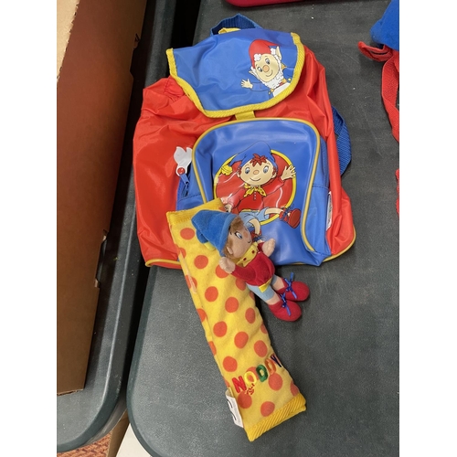 3113 - VARIOUS NODDY ITEMS TO INCLUDE TWO RUCKSACKS, A HAND PUPPET AND A CASE