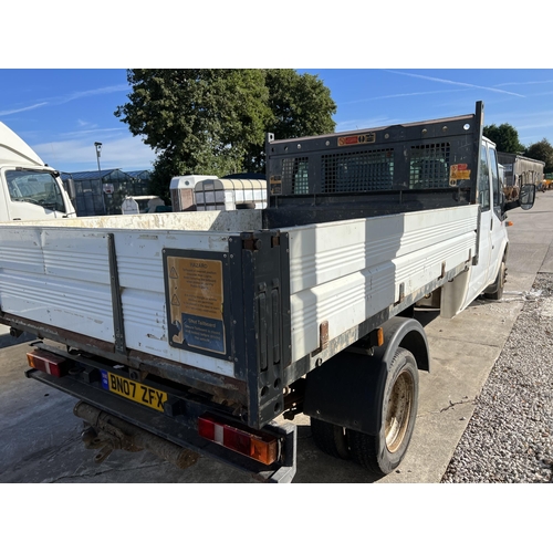 163 - FORD TRANSIT TWIN CAB TWIN WHEEL TIPPER BN07 ZFX  119K MILES, MOT TILL 28/07/2023    NO VAT