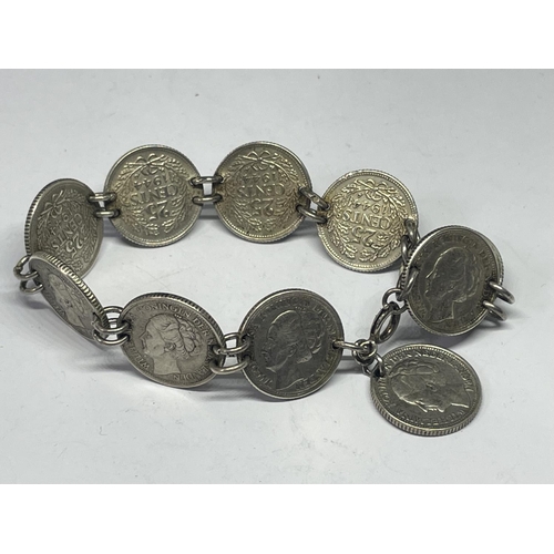 706 - A COIN BRACELET