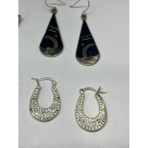 718 - EIGHT PAIRS OF SILVER EARRINGS