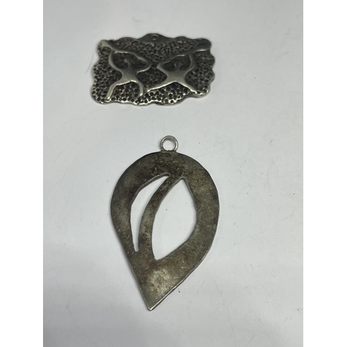 721 - FIVE SILVER PENDANTS