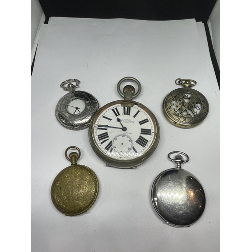 730 - FIVE VARIOUS POCKET WATCHES