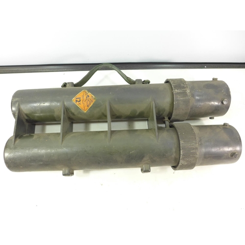 459 - A BRITISH ARMY MORTAR BOMB CARRIER, LENGTH 54.5CM