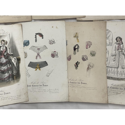 117 - TEN COLOUR FASHION PLATES FROM A PARIS FASHION HOUSE CIRCA 1850