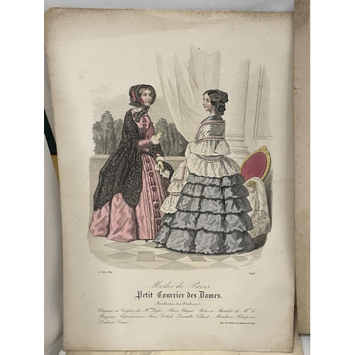 117 - TEN COLOUR FASHION PLATES FROM A PARIS FASHION HOUSE CIRCA 1850